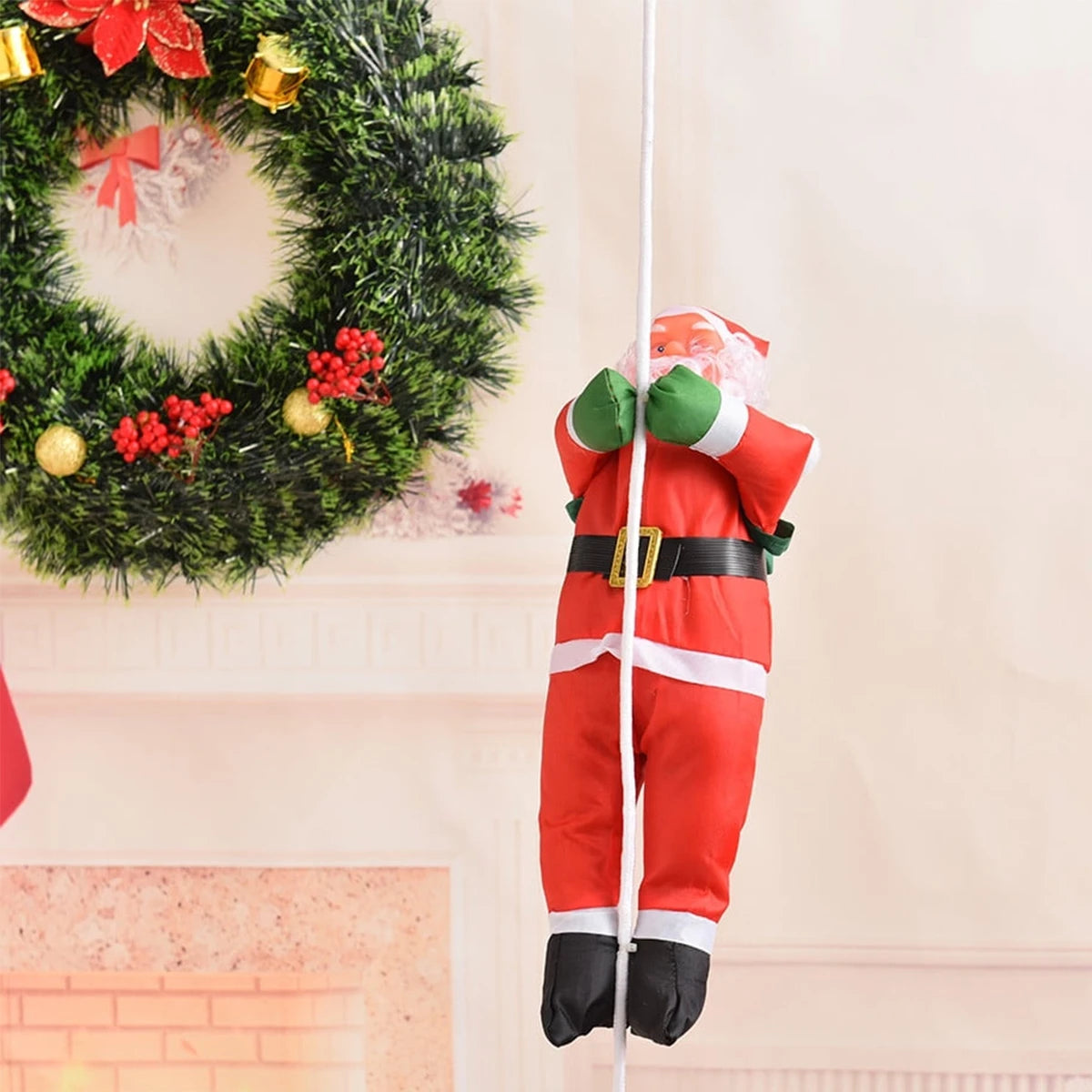 Santa Claus Climbing Ladder Pendant - Merry Christmas Tree Ornament, 2025