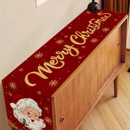 Santa Claus Christmas Table Runner - Xmas Tablecloth, Navidad Decor, 2025