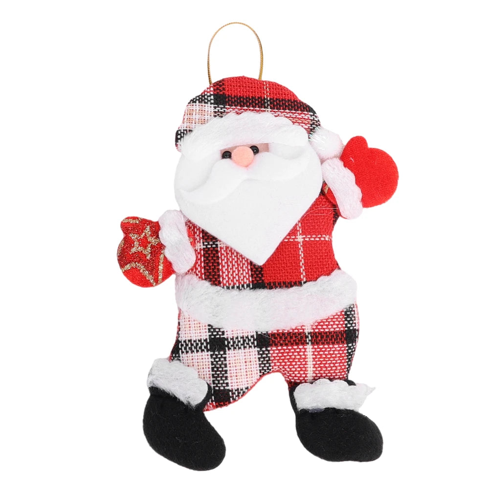Christmas Plush Doll Ornaments - Santa & Snowman Hanging Pendants, 12/1pcs