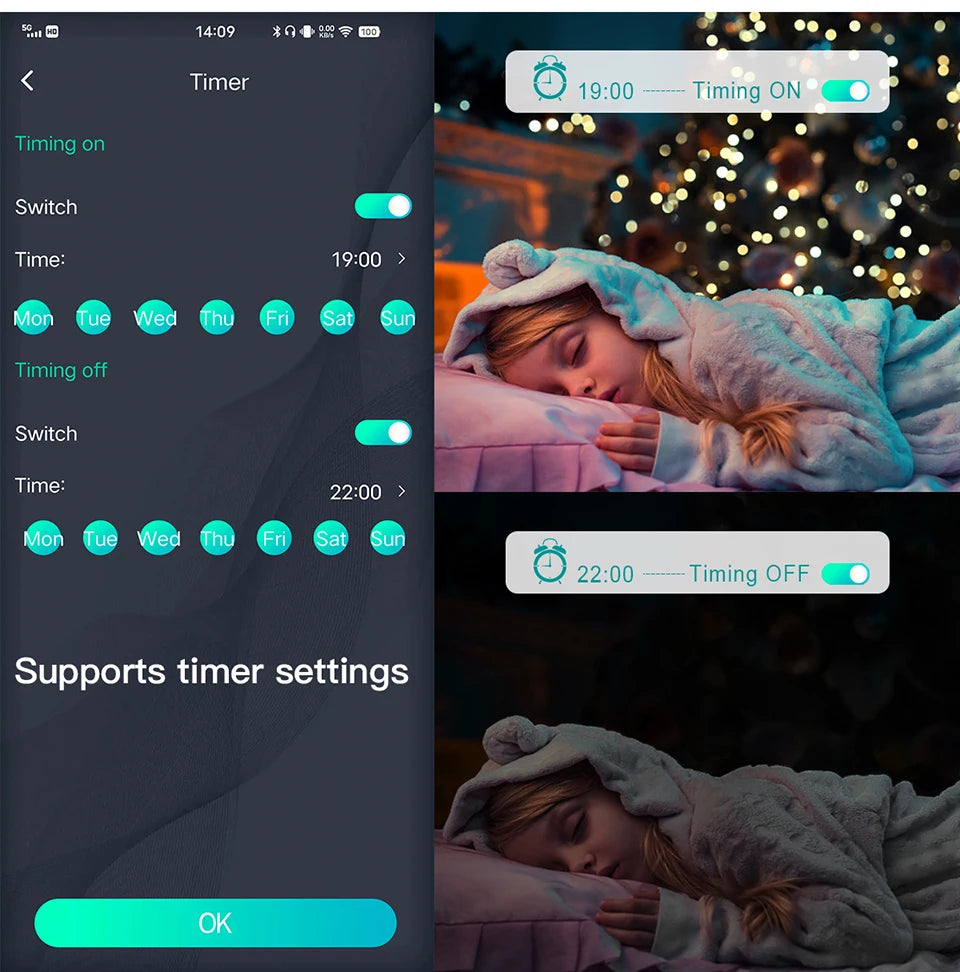 RGBIC Fairy Light String - DIY Mode, Bluetooth USB 5V LED Xmas Tree Decor 2025