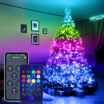 RGBIC Fairy Light String - DIY Mode, Bluetooth USB 5V LED Xmas Tree Decor 2025