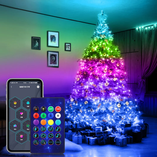 RGBIC Fairy Light String - DIY Mode, Bluetooth USB 5V LED Xmas Tree Decor 2025