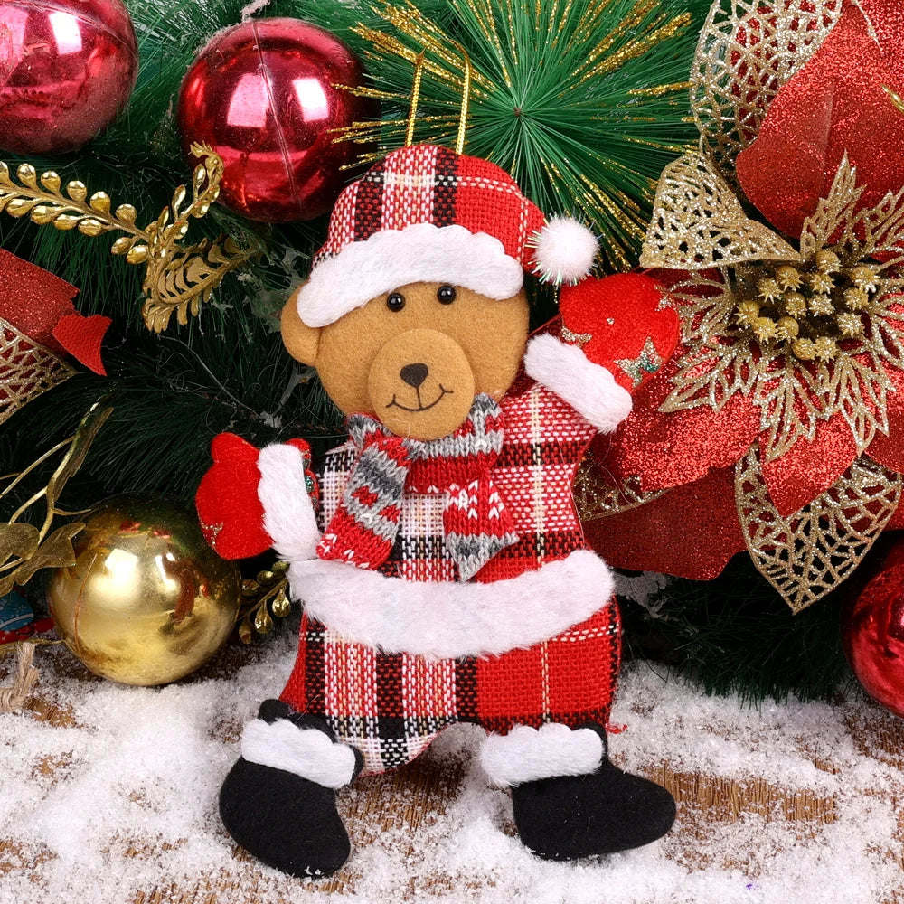 Christmas Plush Doll Ornaments - Santa & Snowman Hanging Pendants, 12/1pcs