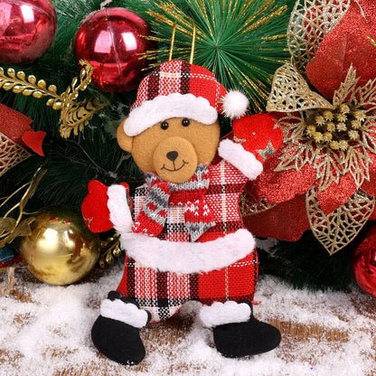 Christmas Plush Doll Ornaments - Santa & Snowman Hanging Pendants, 12/1pcs