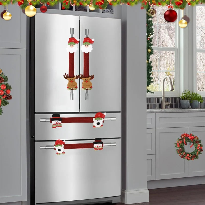 Christmas Plush Refrigerator Handle Covers - Appliance Decor, Navidad 2025