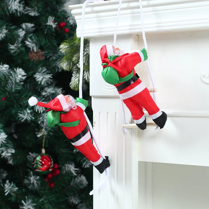 Santa Claus Climbing Ladder Pendant - Merry Christmas Tree Ornament, 2025