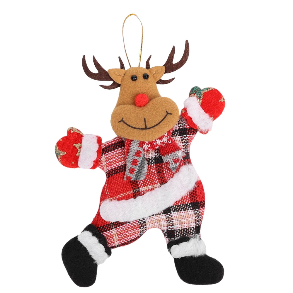 Christmas Plush Doll Ornaments - Santa & Snowman Hanging Pendants, 12/1pcs