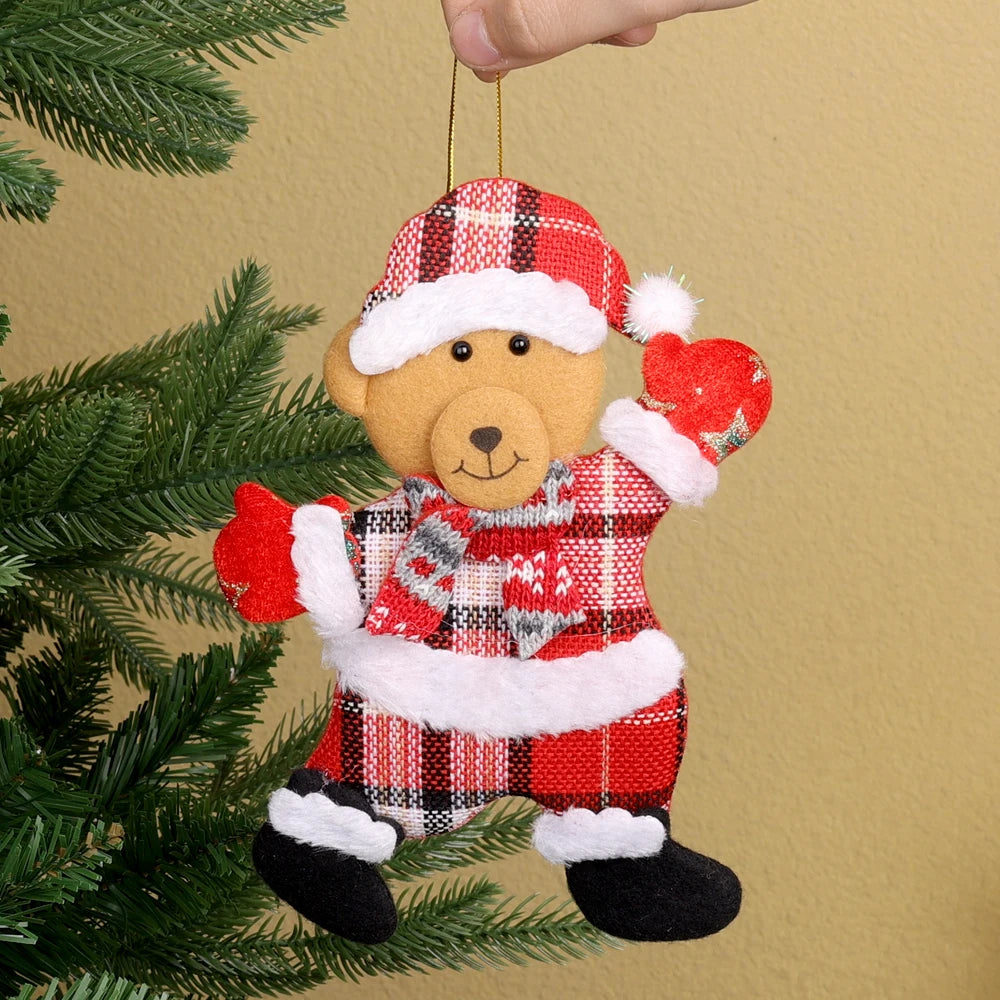 Christmas Plush Doll Ornaments - Santa & Snowman Hanging Pendants, 12/1pcs