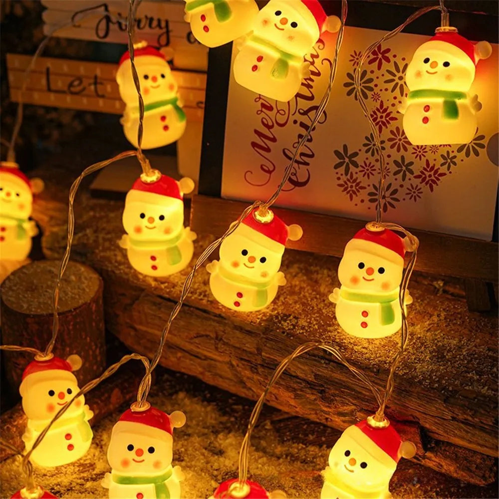 Christmas Light String - Candy, Santa, Snowman & Xmas Tree Ornaments, 2025