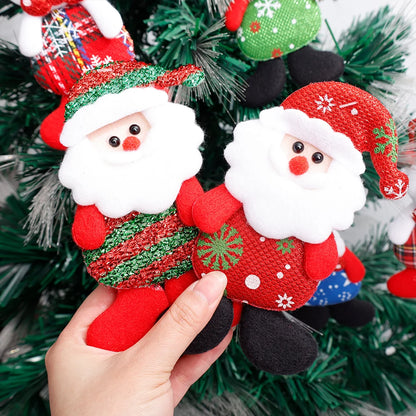 Christmas Plush Doll Ornaments - Santa & Snowman Hanging Pendants, 12/1pcs