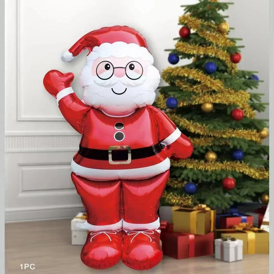 Extra Large Standing Santa Claus Foil Balloon - Christmas Party Decor, 1pc