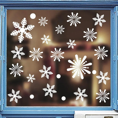 2025 Christmas Snowflake Window Clings - Santa & Reindeer Glass Sticker, Xmas Decor