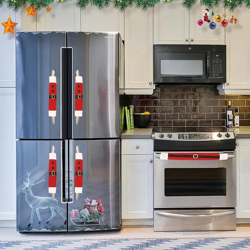 Christmas Plush Refrigerator Handle Covers - Appliance Decor, Navidad 2025