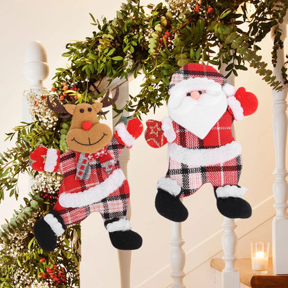 Christmas Plush Doll Ornaments - Santa & Snowman Hanging Pendants, 12/1pcs