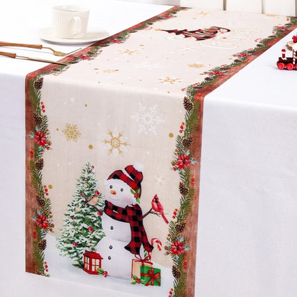 Santa Claus Christmas Table Runner - Xmas Tablecloth, Navidad Decor, 2025