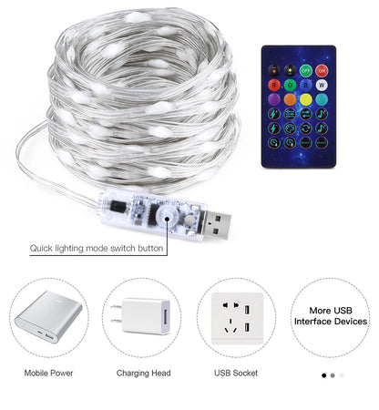 RGBIC Fairy Light String - DIY Mode, Bluetooth USB 5V LED Xmas Tree Decor 2025