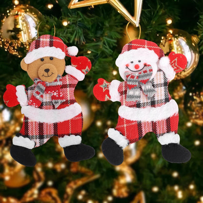 Christmas Plush Doll Ornaments - Santa & Snowman Hanging Pendants, 12/1pcs