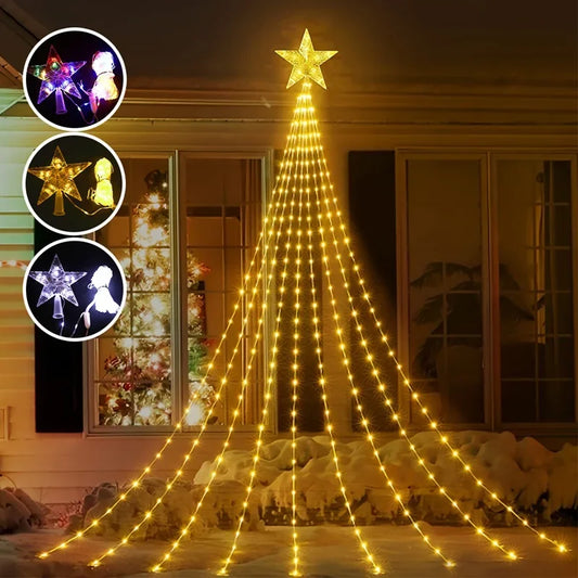 Christmas Tree Waterfall Fairy Lights - Garland String Lights, Home Decor 2025