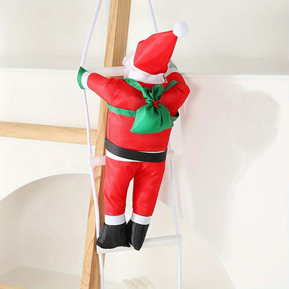 Santa Claus Climbing Ladder Pendant - Merry Christmas Tree Ornament, 2025