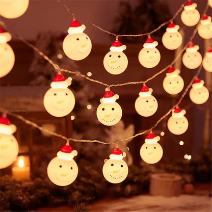 Christmas Light String - Candy, Santa, Snowman & Xmas Tree Ornaments, 2025